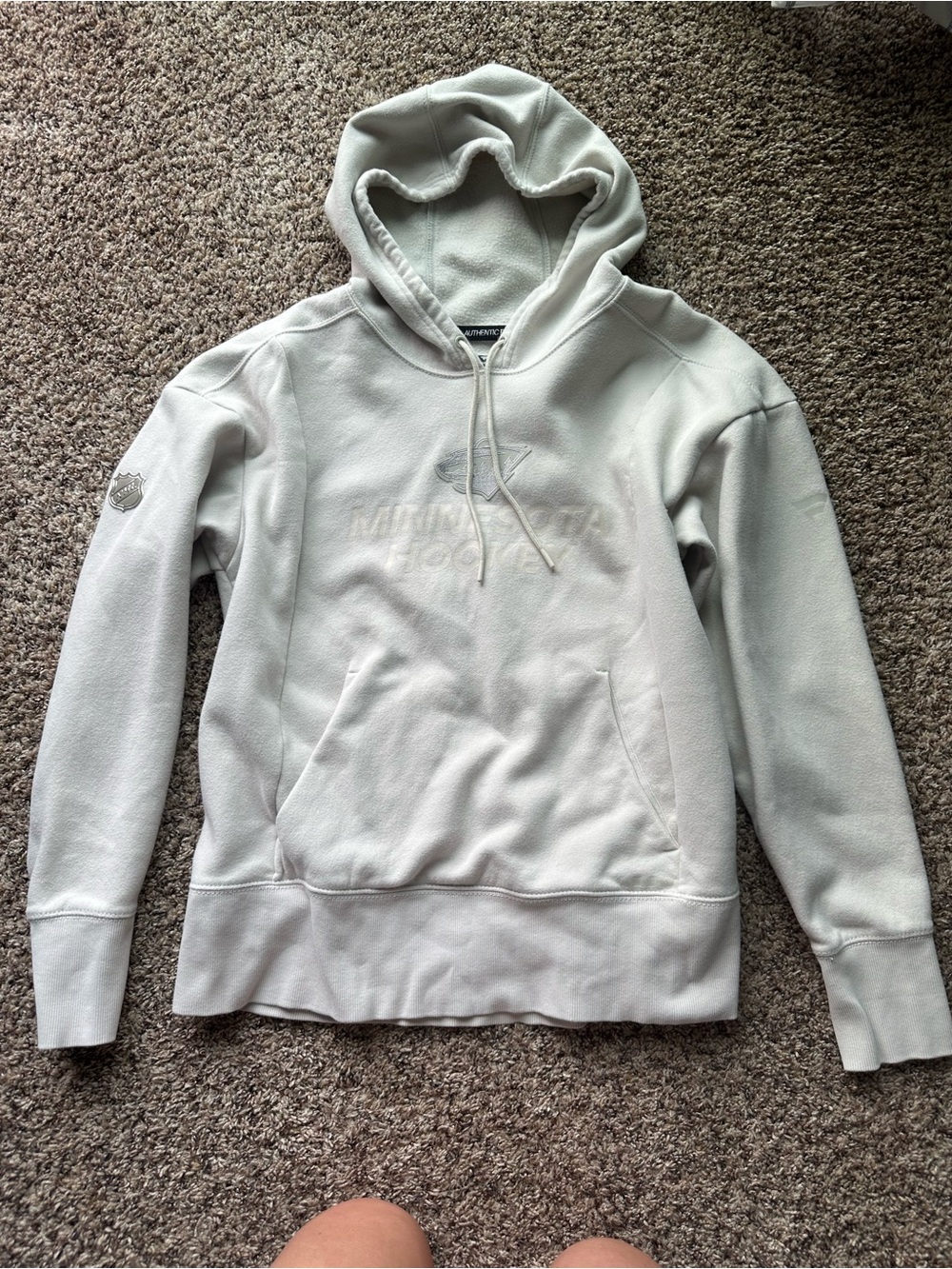 Minnesota Wild Hooded Pullover Sweatshirt in Light Gray Women’s Large